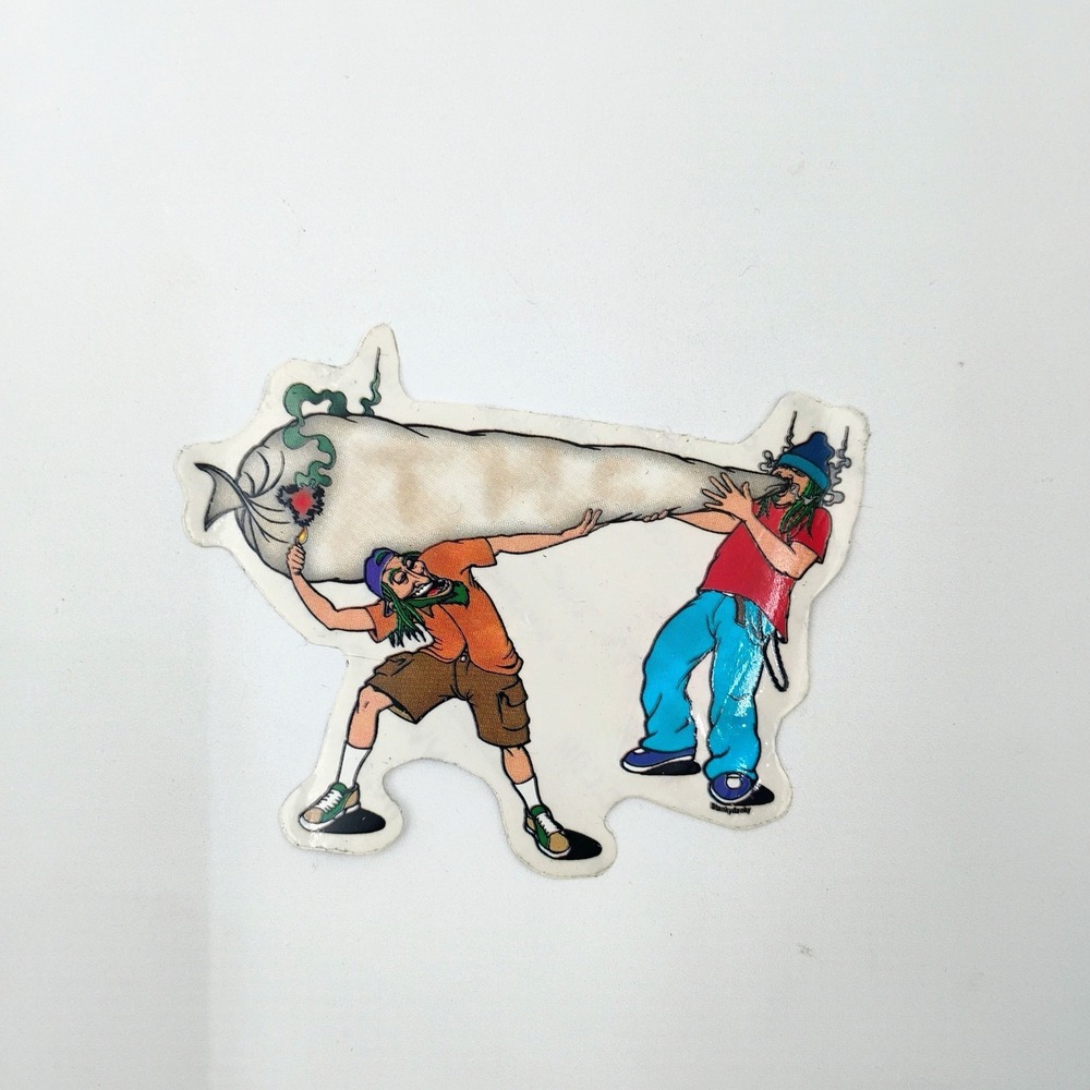 Stanky Danky Vintage 90s Two Stoner Dudes Skate Sticker Decal Skateboarding